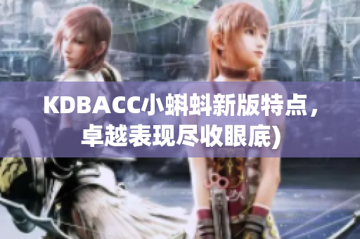 KDBACC小蝌蚪新版特点，卓越表现尽收眼底)