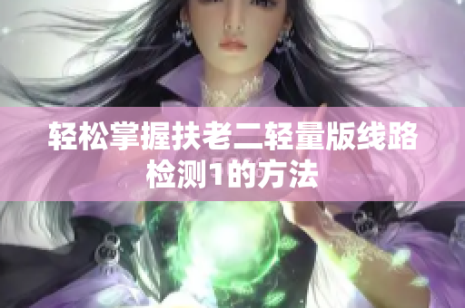 轻松掌握扶老二轻量版线路检测1的方法