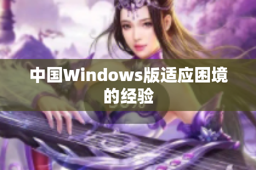 中国Windows版适应困境的经验