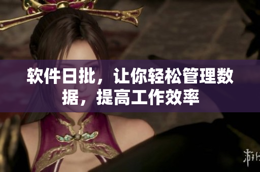 软件日批，让你轻松管理数据，提高工作效率