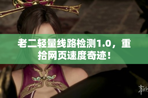 老二轻量线路检测1.0，重拾网页速度奇迹！