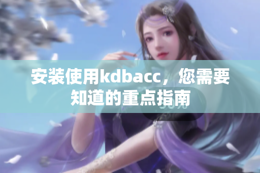 安装使用kdbacc，您需要知道的重点指南