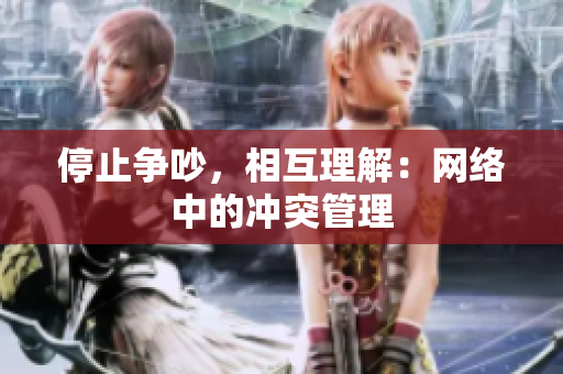 停止争吵，相互理解：网络中的冲突管理