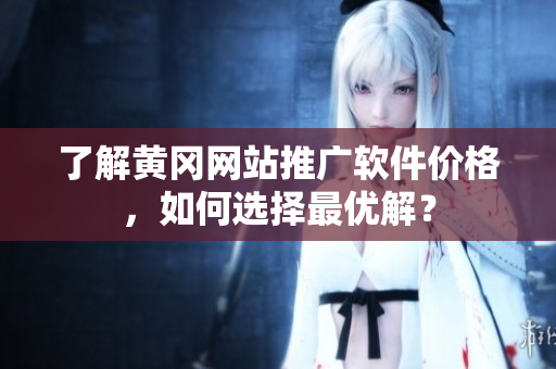 了解黄冈网站推广软件价格，如何选择最优解？