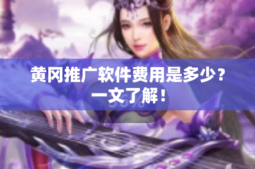 黄冈推广软件费用是多少？一文了解！