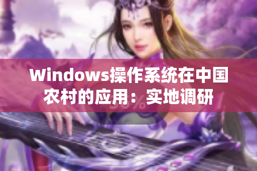 Windows操作系统在中国农村的应用：实地调研