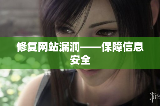 修复网站漏洞——保障信息安全
